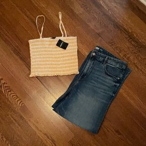 NWT Forever 21 Smocked Tube Top Size L